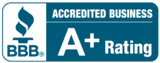 BBB Accredited Business A Rating Footer Logo